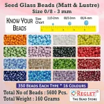 5600 Glass Seed Bead (0/8 - 3mm) + Jewellery Making Kit, Embroidery - Image 2