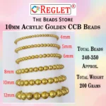 350 Pcs / 10mm Golden Pearl Beads for Jewellery Making Kit | Pearls for Craft | 200g - Image 2