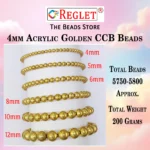 5800 / 4mm Pcs Golden Pearl Beads for Jewellery Making Kit | Pearls for Craft | 200g - Image 2