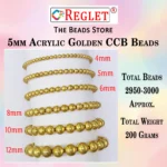 3000 Pcs / 5mm Golden Pearl Beads for Jewellery Making Kit | Pearls for Craft | 200g - Image 2