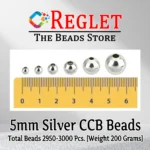 3000 Pcs / 5mm Silver Pearl Beads for Jewellery Making Kit | Pearls for Craft | 200g - Image 2