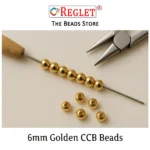 1600 Pcs / 6mm Golden Pearl Beads for Jewellery Making Kit | Pearls for Craft | 200g - Image 3
