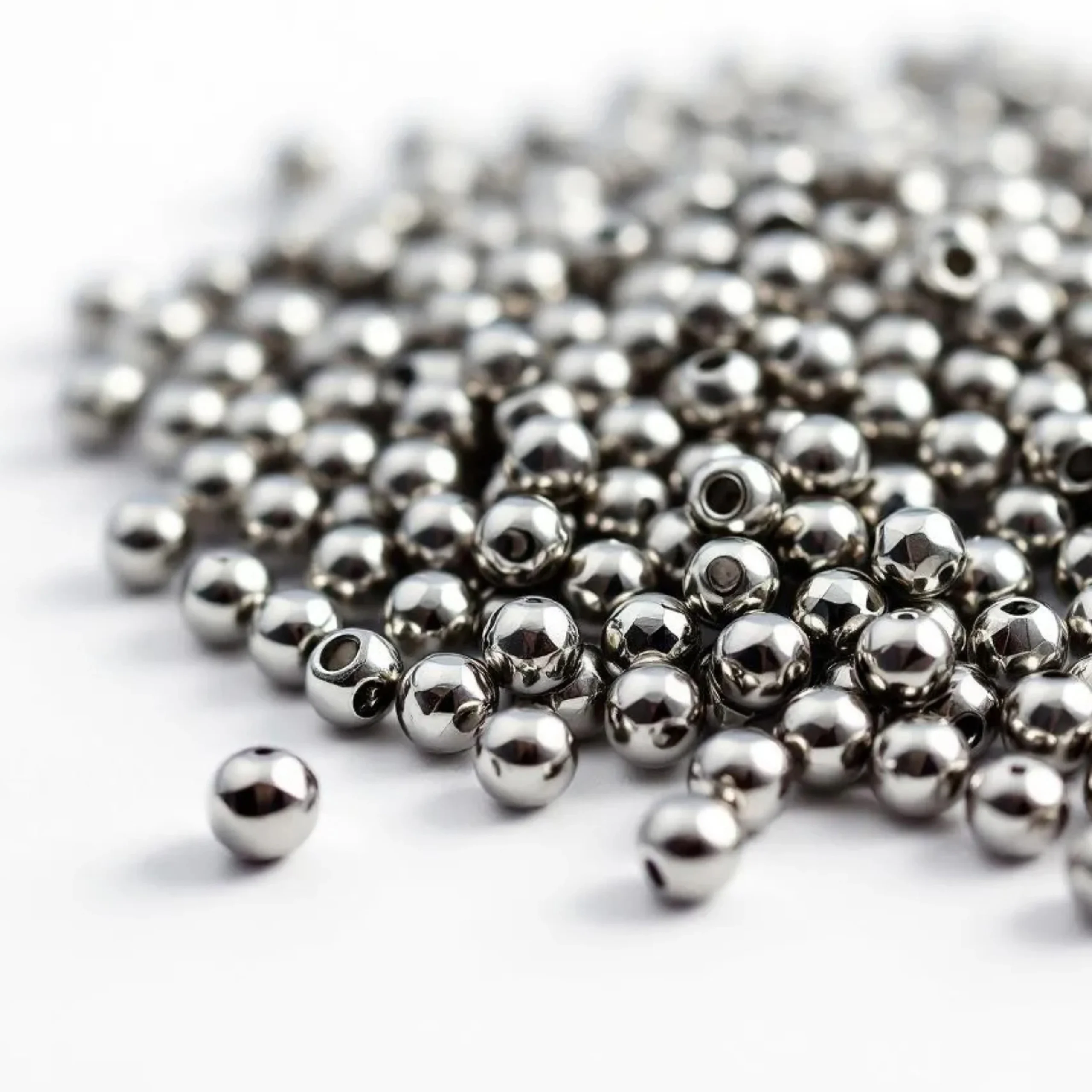 6mm-Silver-Beads (1) 650 Pcs / 8mm Silver Pearl Beads for Jewellery Making Kit | Pearls for Craft | 200g - Image 1