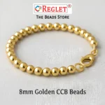 650 Pcs / 8mm Golden Pearl Beads for Jewellery Making Kit | Pearls for Craft | 200g - Image 4