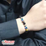 4X Protection Bracelet, Evil Eye, Tiger Eye, Black Obsidian, Hematite Beads | Negative Energy Protection, Emotional Balance, Boosts Confidence & Focus | Natural Healing Bracelet - Image 3