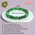 Natural Jade Beads Bracelet for Luck, Harmony & Positive Energy | Natural Healing Stretch Bracelet - Image 2