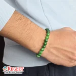 Natural Jade Beads Bracelet for Luck, Harmony & Positive Energy | Natural Healing Stretch Bracelet - Image 3