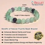 Natural Fluorite Beads Bracelet – Crystal for Focus, Mental Clarity & Emotional Balance - Image 2