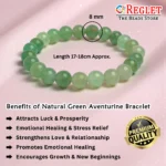 Natural Green Aventurine Beads Bracelet – Luck, Prosperity & Opportunity Crystal - Image 2