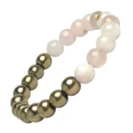 Double Protection Bracelet, Rose Quartz, Hematite Stone Beads | Attracts Money, Promotes Love, Emotional Balance, Negative Energy Protection | Natural Healing Bracelet