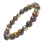 Double Protection Bracelet, Tiger Eye, Hematite Stone Beads | Boosts Confidence, Emotional Stability, Negative Energy Protection | Natural Healing Bracelet | Unisex