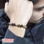 Triple Protection Bracelet, Tiger Eye, Black Obsidian, Hematite Stone Beads | Boosts Confidence & Focus, Protection & Negative Energy Shield | Natural Healing Bracelet - Image 3