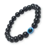 Double Protection Bracelet, Black Obsidian, Evil Eye Beads | Protection, Negative Energy Shielding, Emotional Balance, Focus, And Positivity | Natural Healing Bracelet