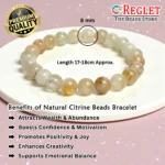 Natural Citrine Bracelet for Wealth, Success & Abundance | Boost Confidence, Motivation & Positive Energy | Crystal Bracelet Beads - Image 2