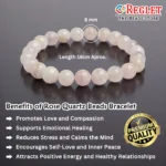 Rose Quartz Bracelet – Natural Love & Healing Crystal Beads for Self-Love, Emotional Balance & Positive Energy - Image 2