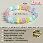 Multicolour Selenite Bracelet – Natural Healing Crystal Beads for Energy Cleansing, Positivity & Balance - Image 2