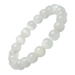 White Selenite Beads Bracelet – Natural Energy Cleansing Crystal for Calmness, Clarity & Positivity