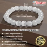 White Selenite Beads Bracelet – Natural Energy Cleansing Crystal for Calmness, Clarity & Positivity - Image 2