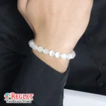 White Selenite Beads Bracelet – Natural Energy Cleansing Crystal for Calmness, Clarity & Positivity - Image 3
