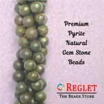 1 String Natural Pyrite Gem Stone Beads Round - 8mm [45-46 Beads Per String] - Image 5