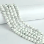 1 String Natural White Howlite Gem Stone Beads Round - 8mm [45-46 Beads Per String]