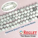 1 String Natural White Howlite Gem Stone Beads Round - 8mm [45-46 Beads Per String] - Image 4