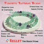 1 String Natural Green Fluorite Gem Stone Beads Round - 8mm [45-46 Beads Per String] - Image 3