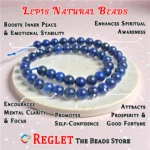 1 String Natural Blue Lapis Gem Stone Beads Round - 8mm [45-46 Beads Per String] - Image 3