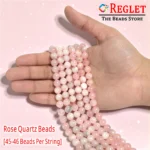 1 String Natural Rose Quartz Gem Stone Beads Round - 8mm [45-46 Beads Per String] - Image 2