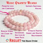 1 String Natural Rose Quartz Gem Stone Beads Round - 8mm [45-46 Beads Per String] - Image 3