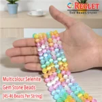 1 String Natural Multi Selenite Gem Stone Beads Round - 8mm [45-46 Beads Per String] - Image 2