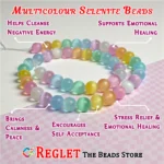 1 String Natural Multi Selenite Gem Stone Beads Round - 8mm [45-46 Beads Per String] - Image 3