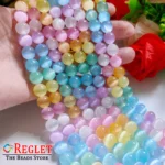 1 String Natural Multi Selenite Gem Stone Beads Round - 8mm [45-46 Beads Per String] - Image 6