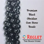1 String Natural Black Obsidian Gem Stone Beads Round - 8mm [45-46 Beads Per String] - Image 5