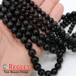 1 String Natural Black Obsidian Gem Stone Beads Round - 8mm [45-46 Beads Per String] - Image 6