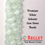 1 String Natural White Selenite Gem Stone Beads Round - 8mm [45-46 Beads Per String] - Image 5