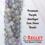 1 String Natural Amethyst Gem Stone Beads Round - 8mm [45-46 Beads Per String] - Image 5