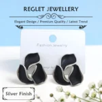 Korean Style Silver Finish Earrings for Women, Pack of 4 Pairs - Stud & Drop Earring Combo Set, Trendy Fashion Jewellery - E1 - Image 2