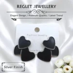 Korean Style Silver Finish Earrings for Women, Pack of 4 Pairs - Stud & Drop Earring Combo Set, Trendy Fashion Jewellery - E1 - Image 3
