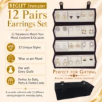 Korean Style Gold Silver Finish Earrings for Women, Pack of 12 Pairs - Stud & Drop Earring Combo Set, Trendy Fashion Jewellery - E11 - Image 2