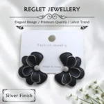 Korean Style Silver Finish Earrings for Women, Pack of 4 Pairs - Stud & Drop Earring Combo Set, Trendy Fashion Jewellery - E4 - Image 2
