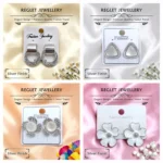 Korean Style Silver Finish Earrings for Women, Pack of 12 Pairs - Stud & Drop Earring Combo Set, Trendy Fashion Jewellery - E5 - Image 3