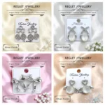 Korean Style Silver Finish Earrings for Women, Pack of 12 Pairs - Stud & Drop Earring Combo Set, Trendy Fashion Jewellery - E5 - Image 4
