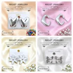 Korean Style Silver Finish Earrings for Women, Pack of 12 Pairs - Stud & Drop Earring Combo Set, Trendy Fashion Jewellery - E5 - Image 5