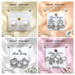 Korean Style Silver Finish Earrings for Women, Pack of 12 Pairs - Stud & Drop Earring Combo Set, Trendy Fashion Jewellery - E6 - Image 3