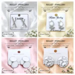 Korean Style Silver Finish Earrings for Women, Pack of 12 Pairs - Stud & Drop Earring Combo Set, Trendy Fashion Jewellery - E6 - Image 4