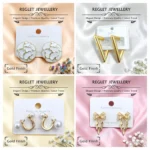 Korean Style Gold Finish Earrings for Women, Pack of 12 Pairs - Stud & Drop Earring Combo Set, Trendy Fashion Jewellery - E7 - Image 5