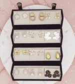Korean Style Gold Finish Earrings for Women, Pack of 12 Pairs - Stud & Drop Earring Combo Set, Trendy Fashion Jewellery - E8