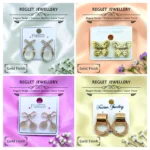 Korean Style Gold Finish Earrings for Women, Pack of 12 Pairs - Stud & Drop Earring Combo Set, Trendy Fashion Jewellery - E8 - Image 4