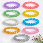 Matt Glass Beads Bracelet Set - Pack of 9 - Stretchable